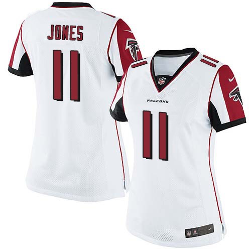 Women's Elite Julio Jones Nike Jersey White Road - #11 NFL Atlanta Falcons